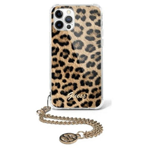 Kup Etui Guess GUHCP12LKSLEO Apple iPhone 12 Pro Max Leopard tvrdý kryt Zlatý řetěz - GUE1067LEO - {ean13} - Sklep Home Screen