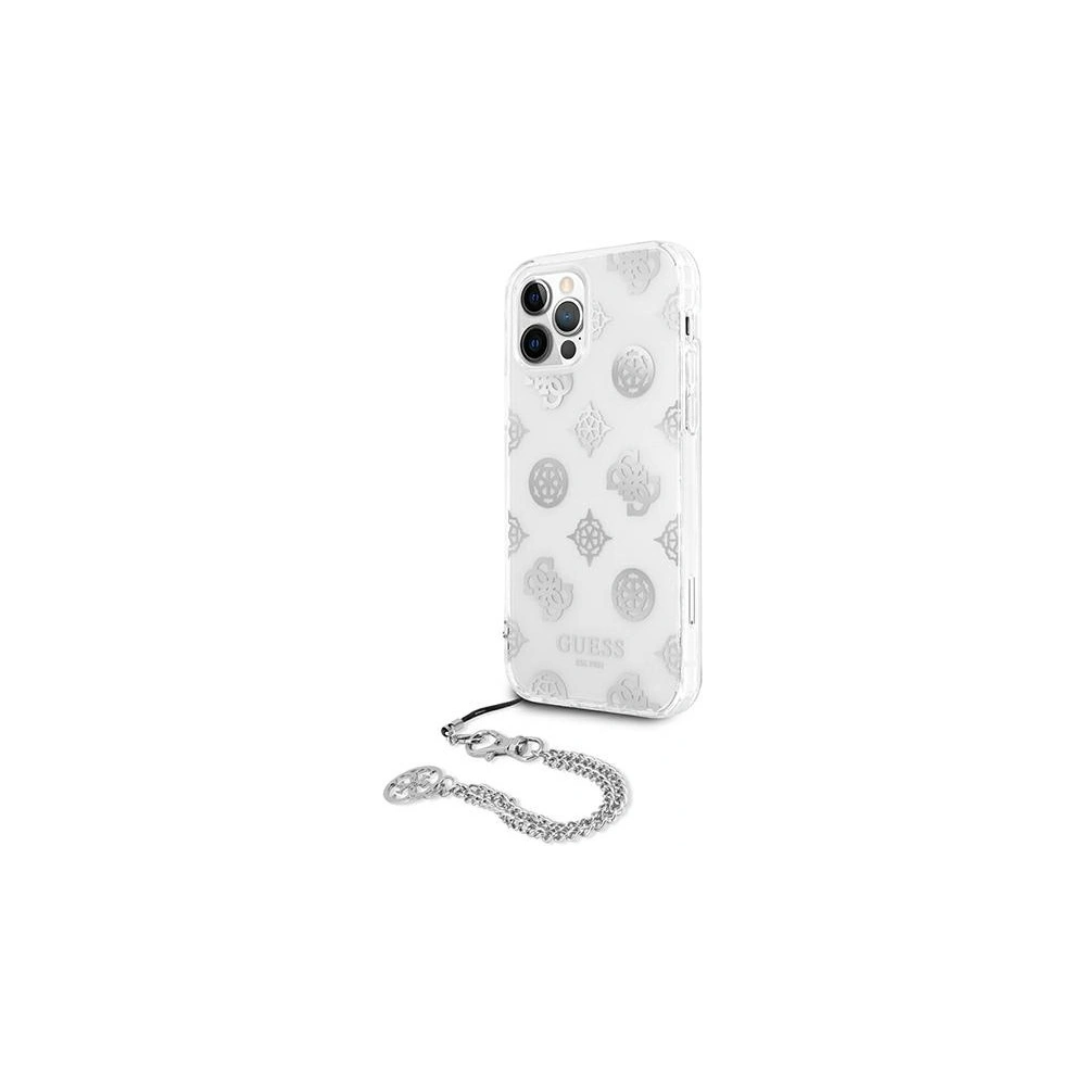 Etui Guess GUHCP12LKSPESI Apple iPhone 12 Pro Max srebrny/silver hardcase Peony Chain Collection