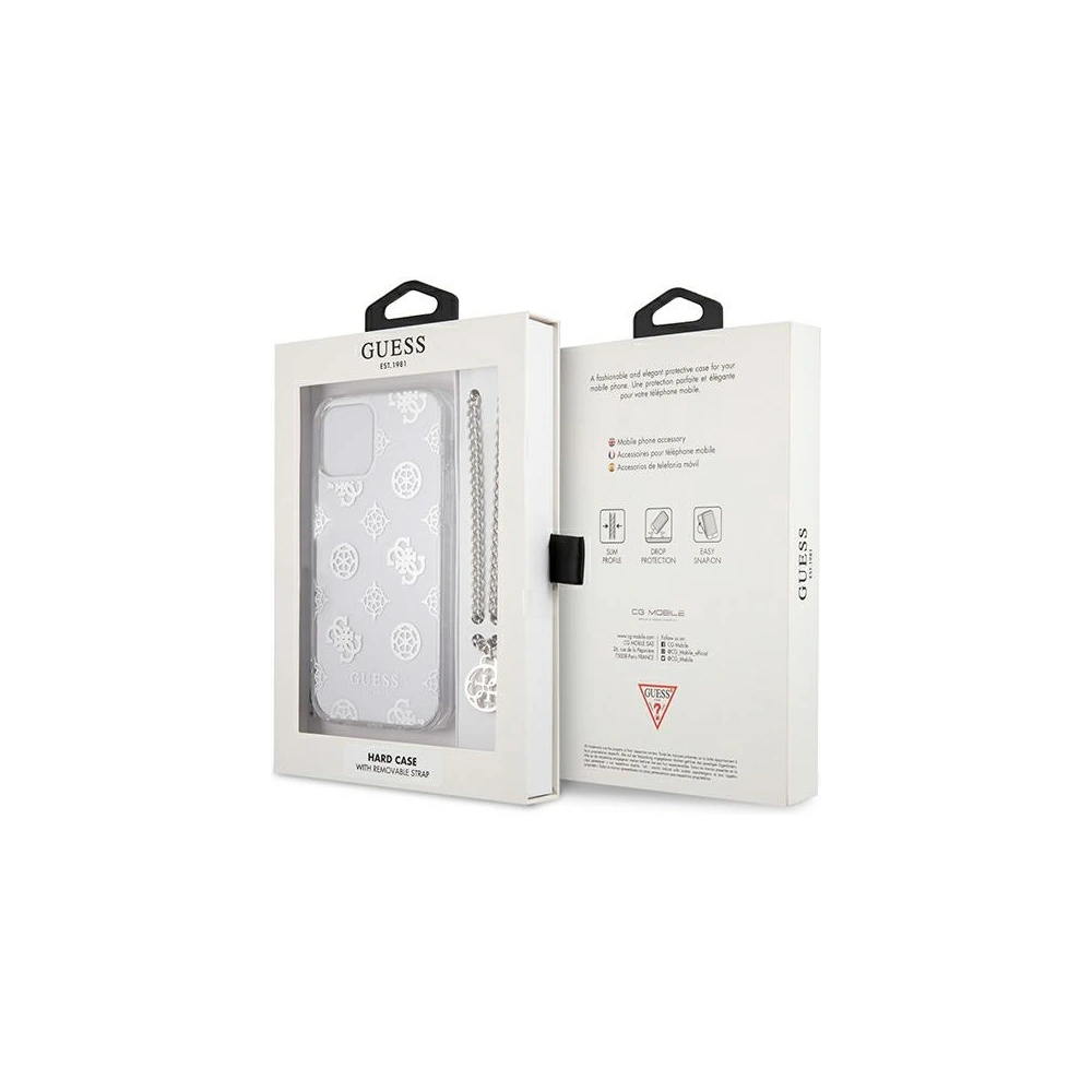 Etui Guess GUHCP12LKSPESI Apple iPhone 12 Pro Max srebrny/silver hardcase Peony Chain Collection