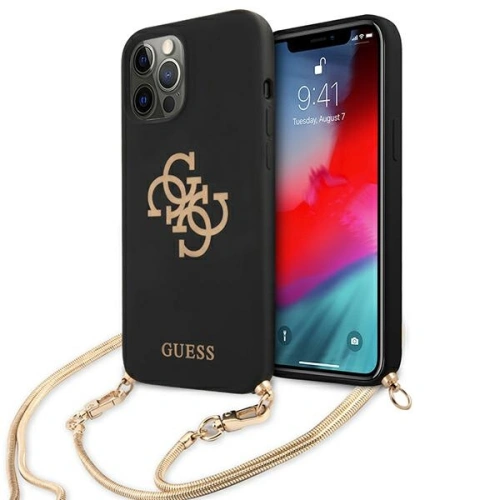 Kup Guess Apple Tasche GUHCP12LLSC4GBK iPhone 12 Pro Max schwarz/schwarz Hardcase 4G Gold Chain Collection - GUE1070BLK - {ean13} - Sklep Home Screen
