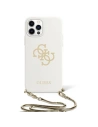 Etui Guess GUHCP12LLSC4GWH Apple iPhone 12 Pro Max bílý/white hardcase 4G Gold Chain Collection