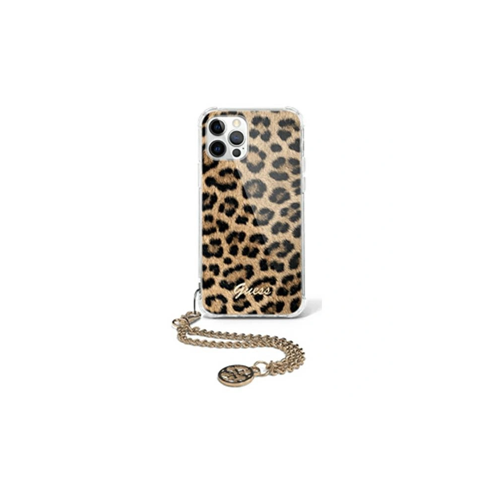 Etui Guess GUHCP12MKSLEO Apple iPhone 12/12 Pro Leopard hardcase Gold Chain