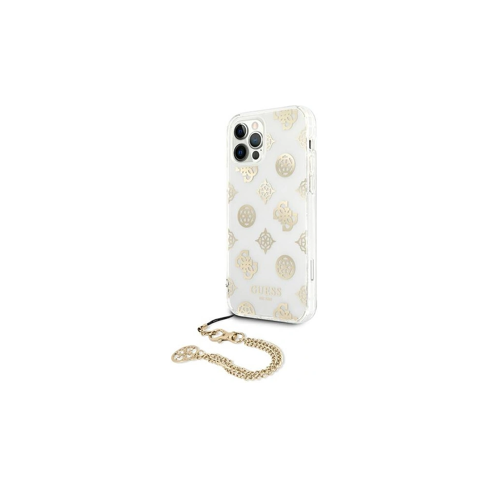 Etui Guess GUHCP12MKSPEGO Apple iPhone 12/12 Pro złoty/gold hardcase Peony Chain Collection