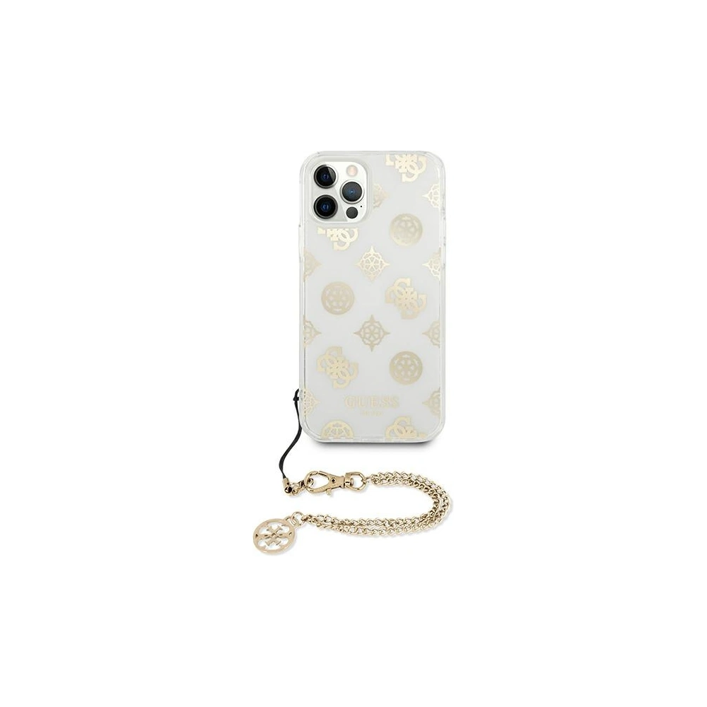 Etui Guess GUHCP12MKSPEGO Apple iPhone 12/12 Pro złoty/gold hardcase Peony Chain Collection