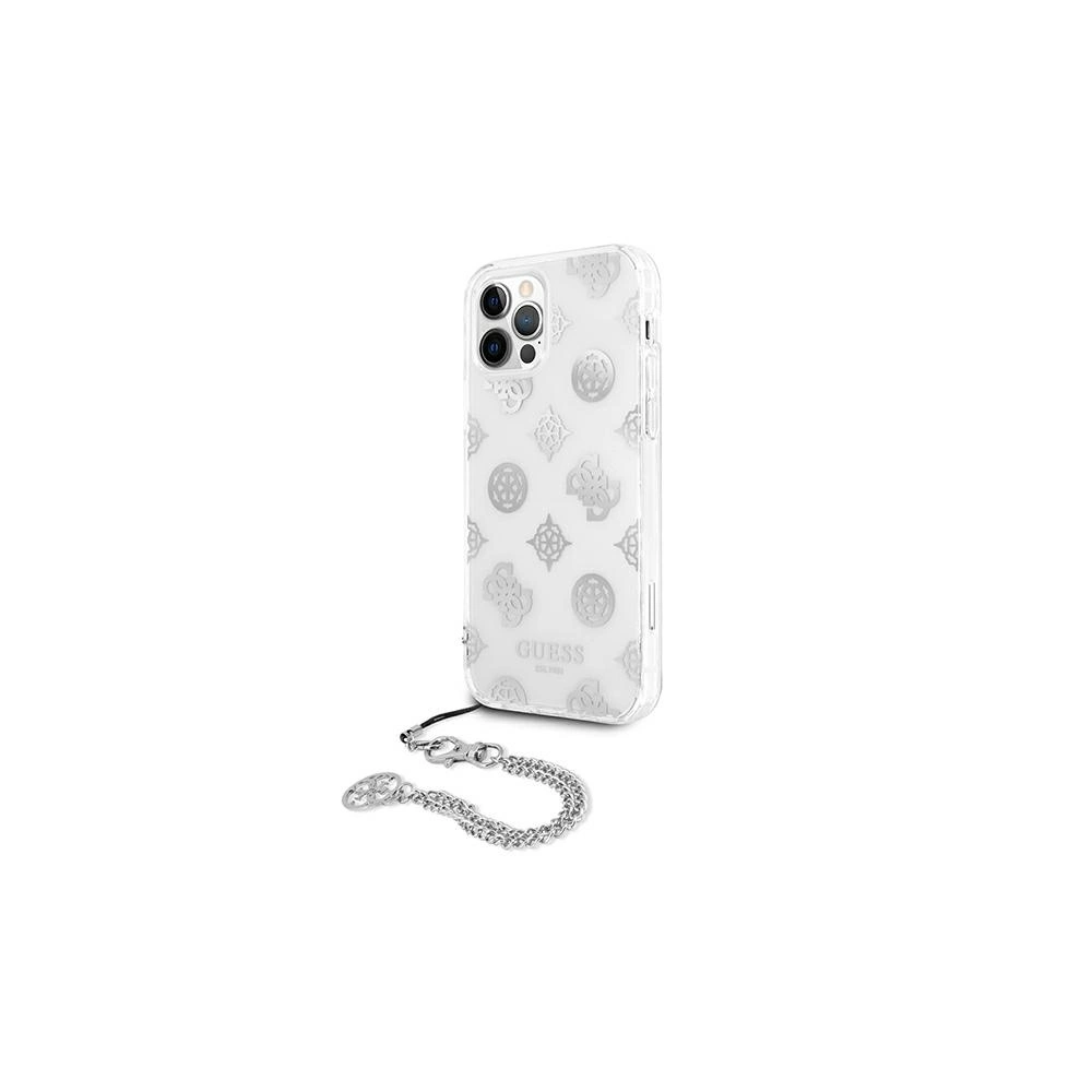 Etui Guess GUHCP12MKSPESI Apple iPhone 12/12 Pro srebrny/silver hardcase Peony Chain Collection