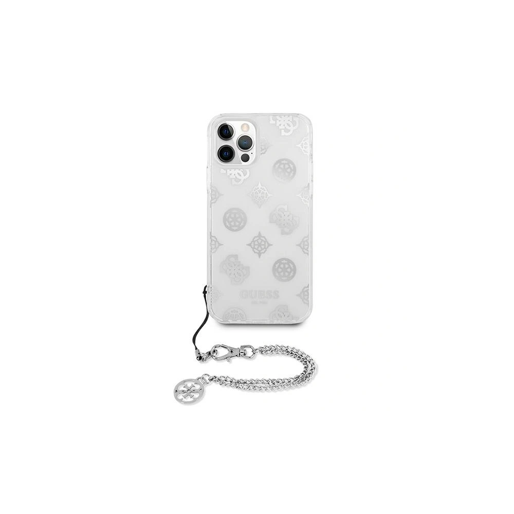 Etui Guess GUHCP12MKSPESI Apple iPhone 12/12 Pro srebrny/silver hardcase Peony Chain Collection