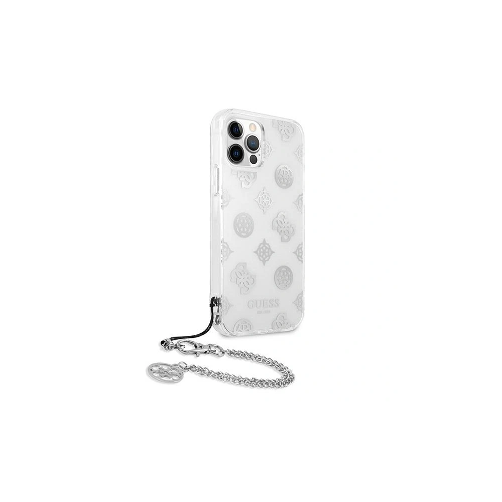 Etui Guess GUHCP12MKSPESI Apple iPhone 12/12 Pro srebrny/silver hardcase Peony Chain Collection