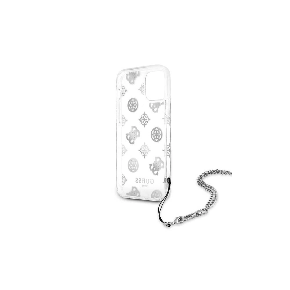 Etui Guess GUHCP12MKSPESI Apple iPhone 12/12 Pro srebrny/silver hardcase Peony Chain Collection