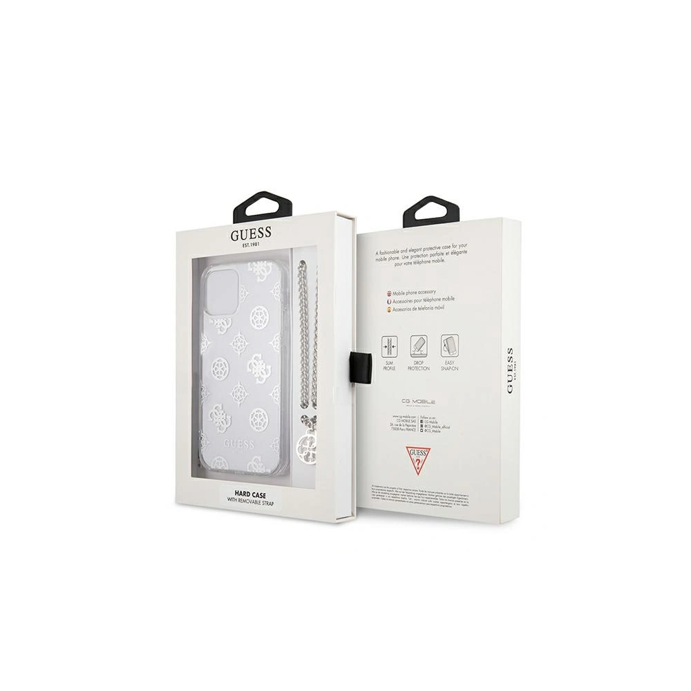 Etui Guess GUHCP12MKSPESI Apple iPhone 12/12 Pro srebrny/silver hardcase Peony Chain Collection