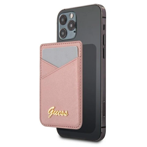 Kup Kártyatartó zseb Guess Wallet Card Slot GUWMSSASLPI MagSafe Saffiano rózsaszín/pink - GUE1084PNK - {ean13} - Sklep Home Screen