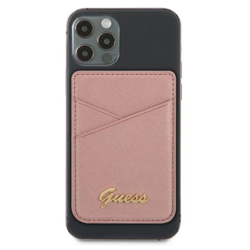 Kup Kártyatartó zseb Guess Wallet Card Slot GUWMSSASLPI MagSafe Saffiano rózsaszín/pink - GUE1084PNK - {ean13} - Sklep Home Screen