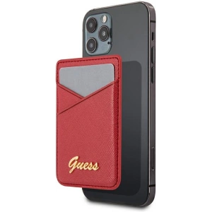 Kup Kapsa na karty Guess Wallet Card Slot GUWMSSASLRE MagSafe Saffiano červená/red - GUE1085RED - {ean13} - Sklep Home Screen