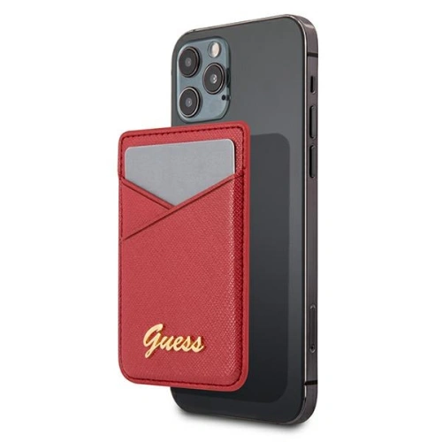 Kup Kapsa na karty Guess Wallet Card Slot GUWMSSASLRE MagSafe Saffiano červená/red - GUE1085RED - {ean13} - Sklep Home Screen