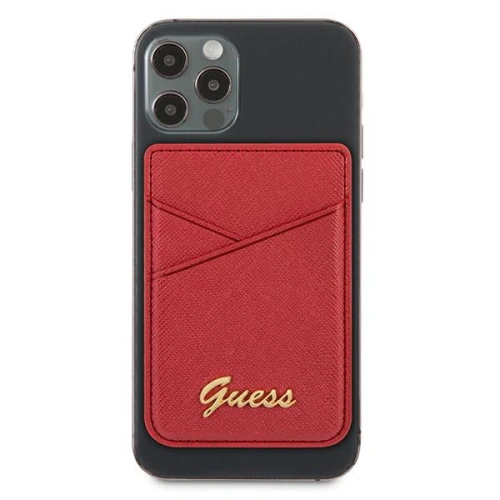 Kup Kapsa na karty Guess Wallet Card Slot GUWMSSASLRE MagSafe Saffiano červená/red - GUE1085RED - {ean13} - Sklep Home Screen