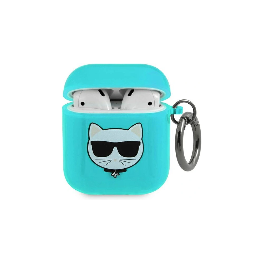 Etui Karl Lagerfeld KLA2UCHFL Apple AirPods cover niebieski/blue Choupette