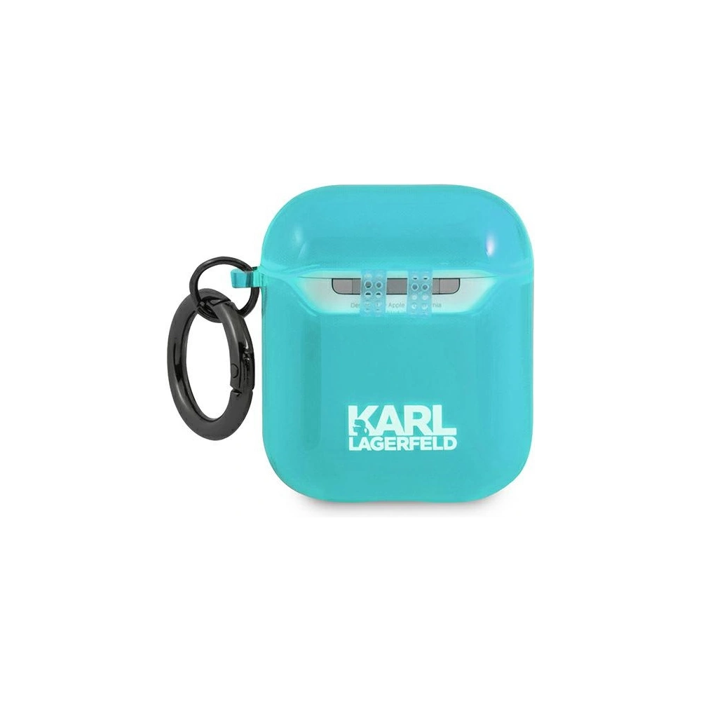 Etui Karl Lagerfeld KLA2UCHFL Apple AirPods cover niebieski/blue Choupette