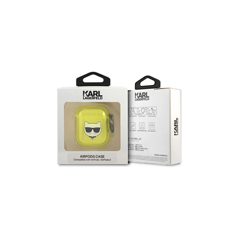 Etui Karl Lagerfeld KLA2UCHFY Apple AirPods cover żółty/yellow Choupette