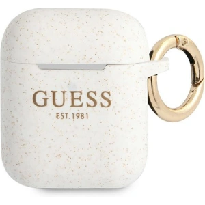 Kup Etui Guess GUA2SGGEH Apple AirPods cover biały/white Silicone Glitter - GUE1086WHT - {ean13} - Sklep Home Screen