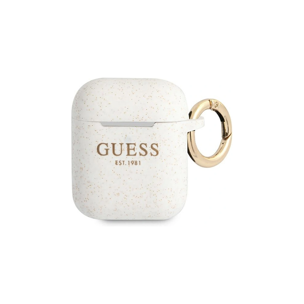 Etui Guess GUA2SGGEH Apple AirPods cover biały/white Silicone Glitter