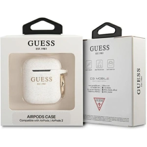 Kup Etui Guess GUA2SGGEH Apple AirPods cover biały/white Silicone Glitter - GUE1086WHT - {ean13} - Sklep Home Screen