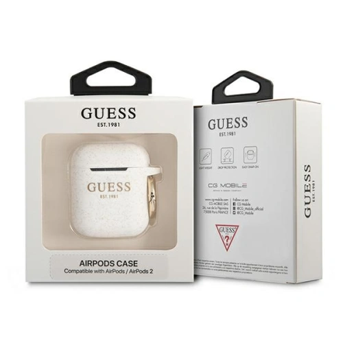 Kup Etui Guess GUA2SGGEH Apple AirPods tok fehér/színes szilikon csillogó - GUE1086WHT - {ean13} - Sklep Home Screen