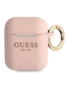 Etui Guess GUA2SGGEP Apple AirPods cover różowy/pink Silicone Glitter