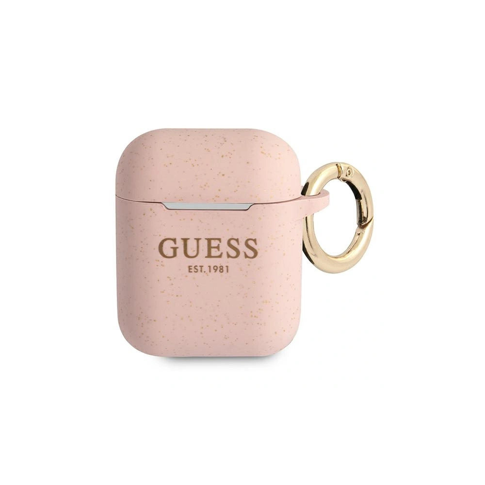 Etui Guess GUA2SGGEP Apple AirPods cover różowy/pink Silicone Glitter
