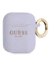 Etui Guess GUA2SGGEU Apple AirPods obal purpurový/purple silikonový s třpytem