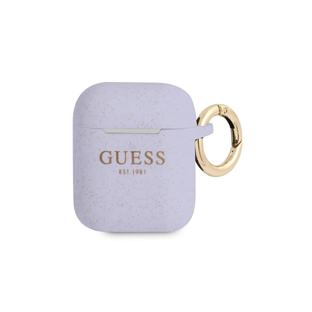 Etui Guess GUA2SGGEU Apple AirPods cover purpurowy/purple Silicone Glitter