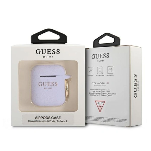 Kup Etui Guess GUA2SGGEU Apple AirPods cover purpurowy/purple Silicone Glitter - GUE1089PRP - {ean13} - Sklep Home Screen