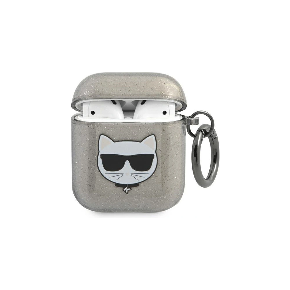 Etui Karl Lagerfeld KLA2UCHGK Apple AirPods cover czarny/black Glitter Choupette