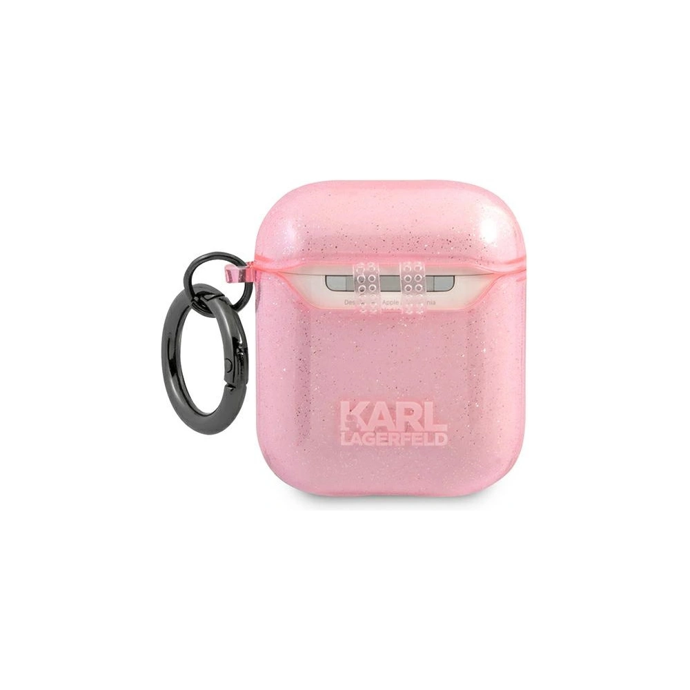 Etui Karl Lagerfeld KLA2UCHGP Apple AirPods cover różowy/pink Glitter Choupette
