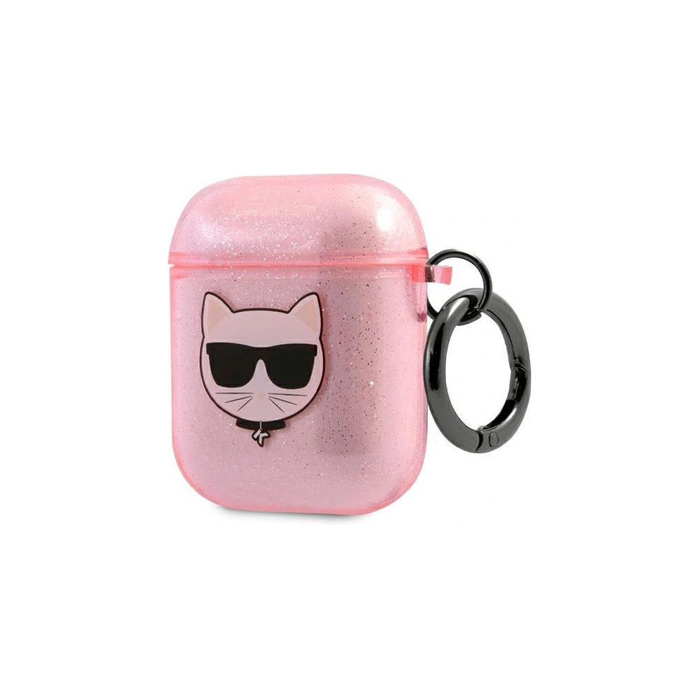 Etui Karl Lagerfeld KLA2UCHGP Apple AirPods cover różowy/pink Glitter Choupette