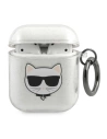 Etui Karl Lagerfeld KLA2UCHGS husă pentru Apple AirPods argintie/silver Glitter Choupette