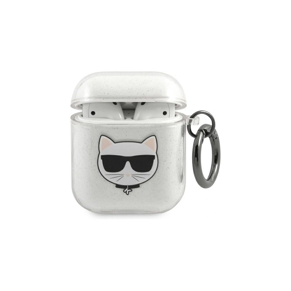 Etui Karl Lagerfeld KLA2UCHGS Apple AirPods cover srebrny/silver Glitter Choupette