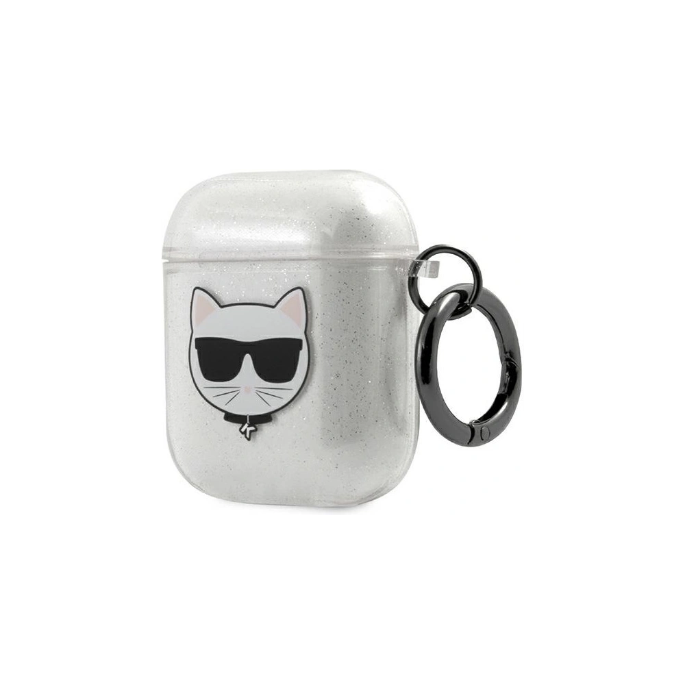 Etui Karl Lagerfeld KLA2UCHGS Apple AirPods cover srebrny/silver Glitter Choupette