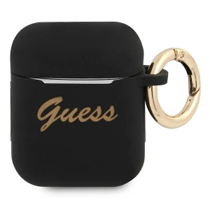 Kup Etui Guess GUA2SSSK Apple AirPods cover czarny/black Silicone Vintage Script - GUE1091BLK - {ean13} - Sklep Home Screen