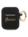 Etui Guess GUA2SSSK Apple AirPods kryt černý/black silikon Vintage Script