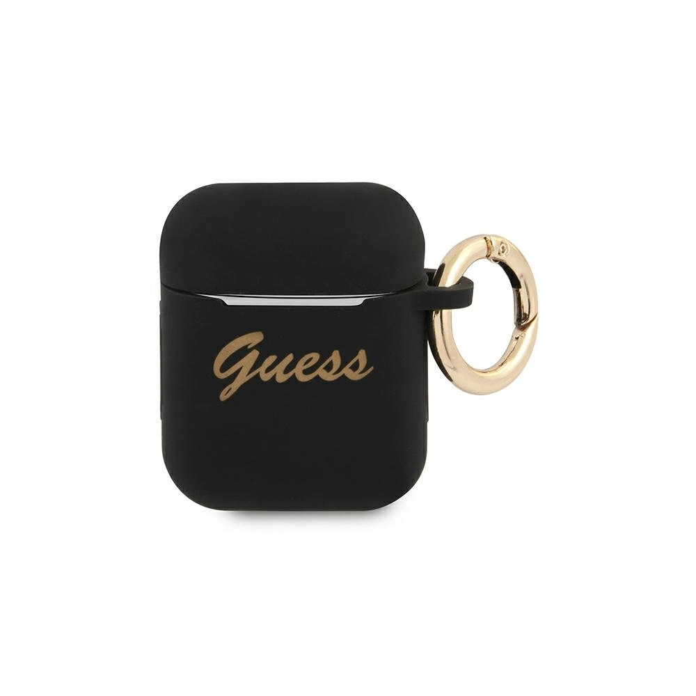 Etui Guess GUA2SSSK Apple AirPods cover czarny/black Silicone Vintage Script