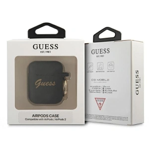 Kup Etui Guess GUA2SSSK pentru Apple AirPods, negru/silicon cu script vintage - GUE1091BLK - {ean13} - Sklep Home Screen