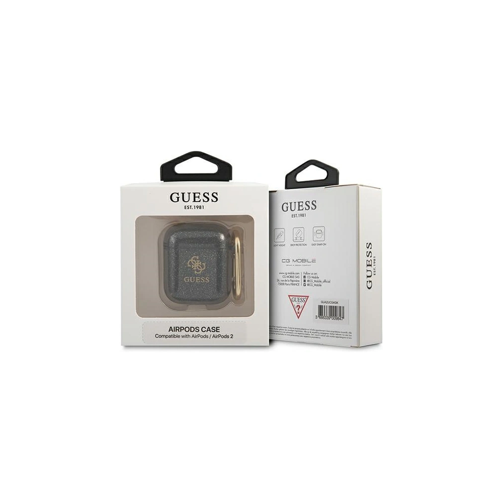 Etui Guess GUA2UCG4GK Apple AirPods cover czarny/black Glitter Collection