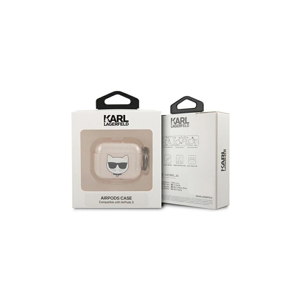 Etui Karl Lagerfeld KLA3UCHGD Apple AirPods 3 cover złoty/gold Glitter Choupette