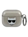 Karl Lagerfeld Apple Tasche KLA3UCHGK AirPods 3 Hülle schwarz/schwarz Glitter Choupette