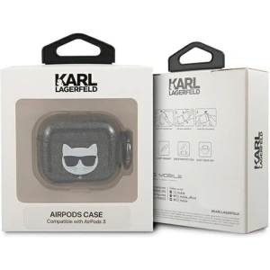 Etui Karl Lagerfeld KLA3UCHGK Apple AirPods 3 kryt černý/black Glitter Choupette