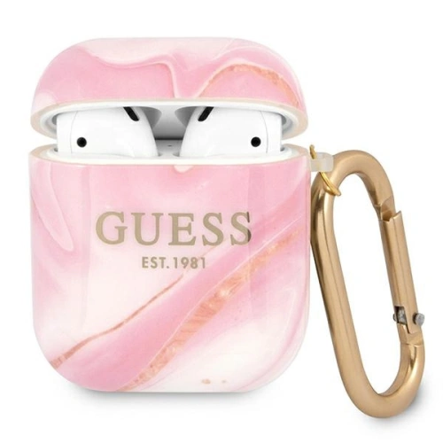 Kup Etui Guess GUA2UNMP pentru Apple AirPods, roz/pink Marble Collection - GUE1099PNK - {ean13} - Sklep Home Screen