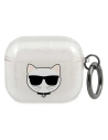 Etui Karl Lagerfeld KLA3UCHGS husă pentru Apple AirPods 3 argintie/silver Glitter Choupette