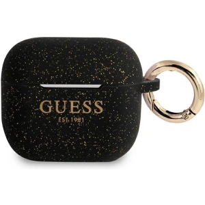 Etui Guess GUA3SGGEK Apple AirPods 3 cover czarny/black Silicone Glitter