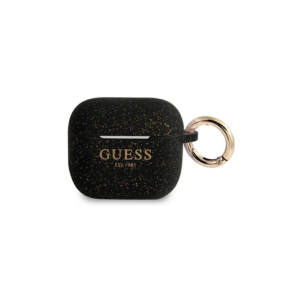 Etui Guess GUA3SGGEK Apple AirPods 3 cover czarny/black Silicone Glitter