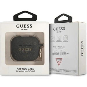 Etui Guess GUA3SGGEK Apple AirPods 3 cover czarny/black Silicone Glitter