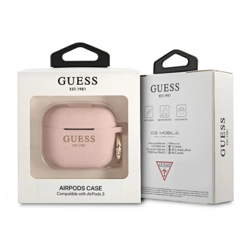 Kup Etui Guess GUA3SGGEP Apple AirPods 3 cover różowy/pink Silicone Glitter - GUE1103PNK - {ean13} - Sklep Home Screen
